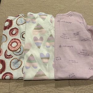 Lot of 3 Carter's Long Sleeve Nightgowns